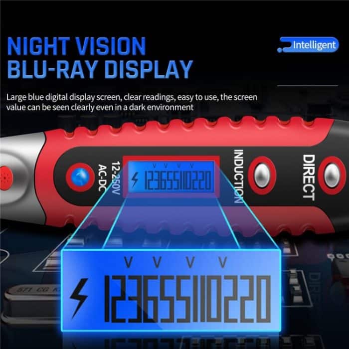 ANENG VD700 2 Stück Ton- und Lichtalarm, berührungsloser digitaler Display-Sensor, Multifunktions-Teststift, Digital Display Pen (Yellow Green), Digital Display Pen (Black Yellow), Digital Display Pen (Black Red) – Bild 8