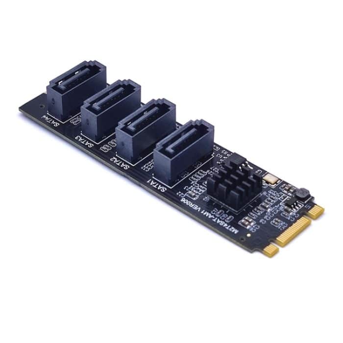 JMB582 M2 KEY-M NVME PCI-E zu SATA3.0 Festplattenübertragungskarte, M2 KEY-M NVME PCI-E To SATA3.0 – Bild 1