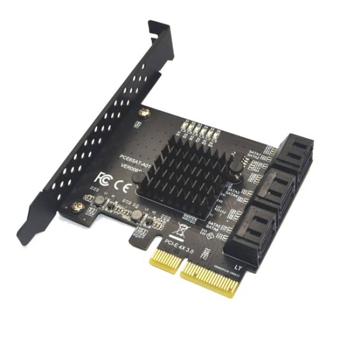 TBD0603726101.jpg SATA 3.0 Adapter Erweiterungskarte ASMedia ASM1166 Konverter, PCIE 4X To 6 Port, PCIE 1X To 6 Port, PCIE 1X To 10 Port, PCIE 4X To 10 Port, PCIE 1X To 8 Port – Bild 1