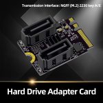 M2 zu SATA3.0 Adapterkarte PCI-E3.0 Karte KEY A+E WiFi M.2 zu SATA JMB582 Chip, JMB582 – Bild 6