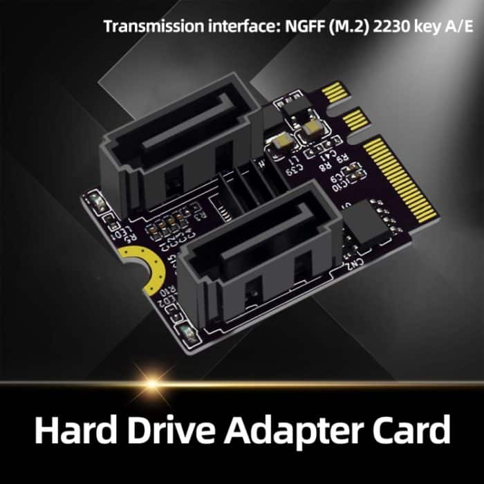 M2 zu SATA3.0 Adapterkarte PCI-E3.0 Karte KEY A+E WiFi M.2 zu SATA JMB582 Chip, JMB582 – Bild 6