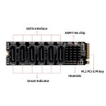 M2 M-KEY PCIE 3.0 zu SATA6G Transfer Erweiterungskarte 6 Port Festplattenerweiterungsadapterkarte, 6 Port – Bild 3