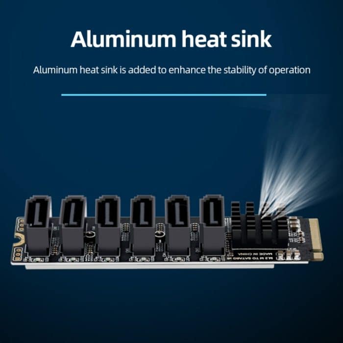 M2 M-KEY PCIE 3.0 zu SATA6G Transfer Erweiterungskarte 6 Port Festplattenerweiterungsadapterkarte, 6 Port – Bild 7