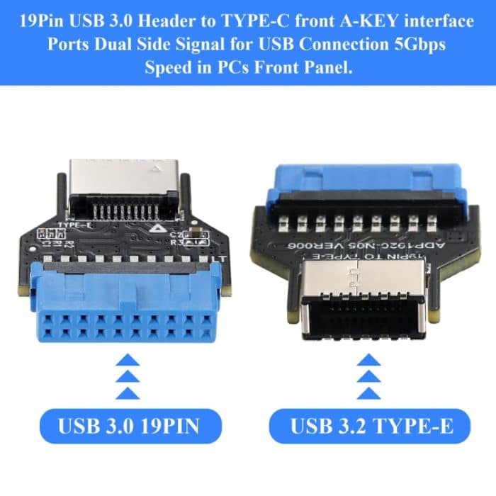 USB 3.0 19PIN-Header zur Typ-E-Front-A-Key-Schnittstelle zur Erweiterung der USB-Anschlüsse auf den PC, USB 3.0 19PIN   Outward, USB 3.0 19PIN   Up-high, USB 3.0 19PIN   Upward – Bild 2