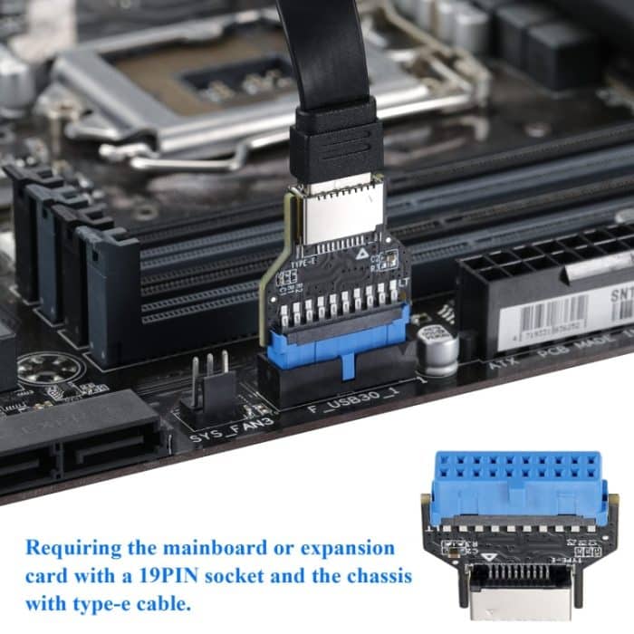 USB 3.0 19PIN-Header zur Typ-E-Front-A-Key-Schnittstelle zur Erweiterung der USB-Anschlüsse auf den PC, USB 3.0 19PIN   Outward, USB 3.0 19PIN   Up-high, USB 3.0 19PIN   Upward – Bild 4