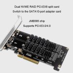 Doppelte NVME-Raid-PCI-EX8-Split-Karte zur SATA10-Port-Übertragungskarte – Bild 3