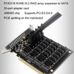 PCIEX16 NVME M.2 RAID-Array-Erweiterung SATA 20-Port-Übertragungskarte – Bild 3