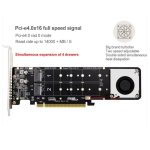PCI-E X16 auf M.2 M-Key NVME X4 SSD RAID Array-Erweiterungsadapter, unterstützt 2242/2260/2280/22110, PH44Plus – Bild 4