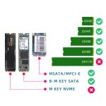 SATA 22PIN zu MSATA oder M.2 NGFF SATA Karte 2 in 1 SSD Konverterkarte, Only Card, With SATA 22pin Cable, With USB 3.0 Cable – Bild 4