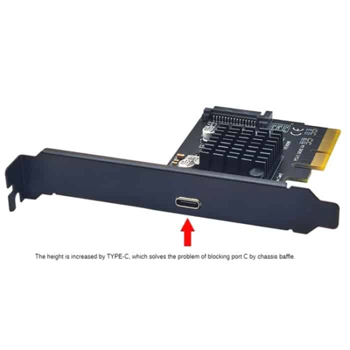 PCI-E 4X zu USB3.2 Gen2x2 Typ-C 20 Gbit/s SATA-Erweiterungskarte Asmedia ASM3242 Chip – Bild 5
