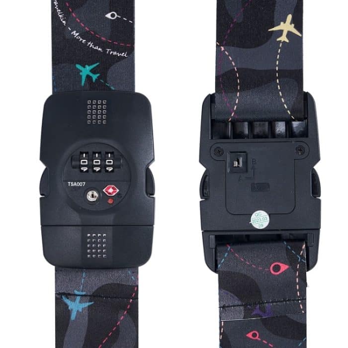 2 Stück Gepäck-Kreuz-Fliegen-Wahrzeichen-Zoll-Bindungsgürtel, Black, Blue, TSA Black, TSA Blue – Bild 5