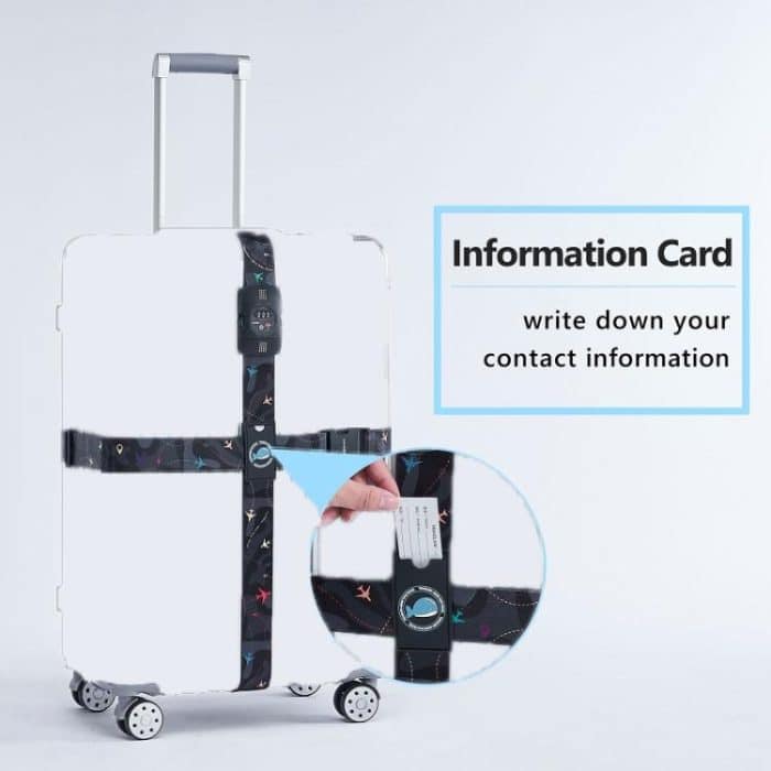 2 Stück Gepäck-Kreuz-Fliegen-Wahrzeichen-Zoll-Bindungsgürtel, Black, Blue, TSA Black, TSA Blue – Bild 6