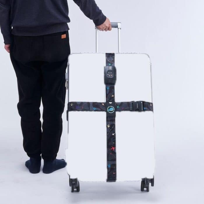 2 Stück Gepäck-Kreuz-Fliegen-Wahrzeichen-Zoll-Bindungsgürtel, Black, Blue, TSA Black, TSA Blue – Bild 7