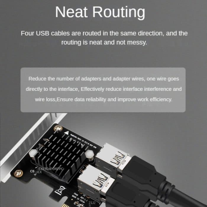PCIE-zu-PCI-E4-Port USB3.0-Erweiterungskarte Grafikkartenerweiterung – Bild 7