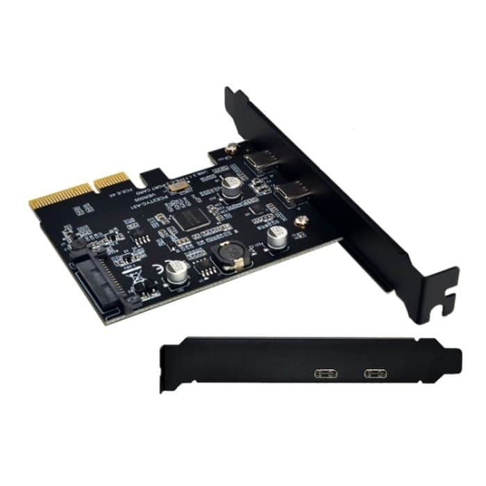 PCI-E 4X zu USB3.1 Dual USB-C/Typ-C Port 10 Gbit/s Erweiterungskarte mit ASMedia ASM3142 Chip – Bild 1