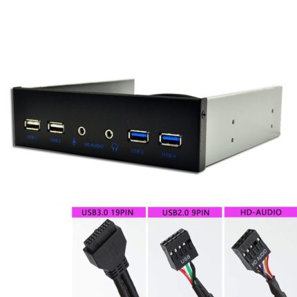 Interne Frontplatte des Desktop-PC-Gehäuses, 2 x USB 3.0+2 x USB2.0+ HD-AUDIO, 4 x USB 2.0+HD-AUDIO