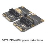 Mini PCI-E zu USB3.2 GEN1 Front 19Pin 2 Ports Transferkarte unterstützt Half High, SATA, S 4PIN Electric Point – Bild 2