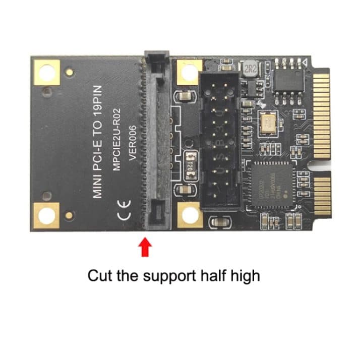 Mini PCI-E zu USB3.2 GEN1 Front 19Pin 2 Ports Transferkarte unterstützt Half High, SATA, S 4PIN Electric Point – Bild 3