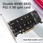 PCI-E X8 Double Disk Transfer Card NVME M.2 MKEY SSD RAID Array Erweiterungsadapter, PH45 – Bild 2