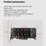 PCI-E X8 Double Disk Transfer Card NVME M.2 MKEY SSD RAID Array Erweiterungsadapter, PH45 – Bild 3