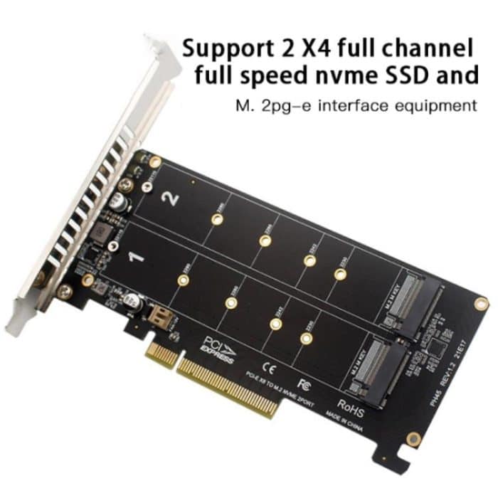 PCI-E X8 Double Disk Transfer Card NVME M.2 MKEY SSD RAID Array Erweiterungsadapter, PH45 – Bild 8