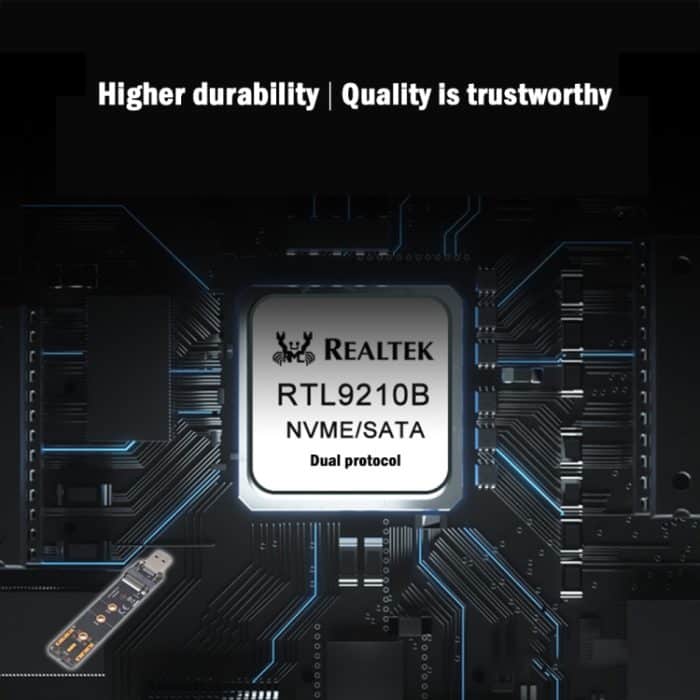 USB3.1 10 Gbit/s GEN2 zu NVME SATA Dual Protocol M.2 SSD-Riser-Karte – Bild 6