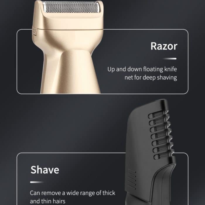 5-in-1-Haarschnitt-Digitalanzeige, Wasserwasch-Rasierer, Nasenhaar-Elektro-Push-Scheren-Set, LK-881 5 In 1 (Gold), LK-881 5 In 1 (Silver) – Bild 10