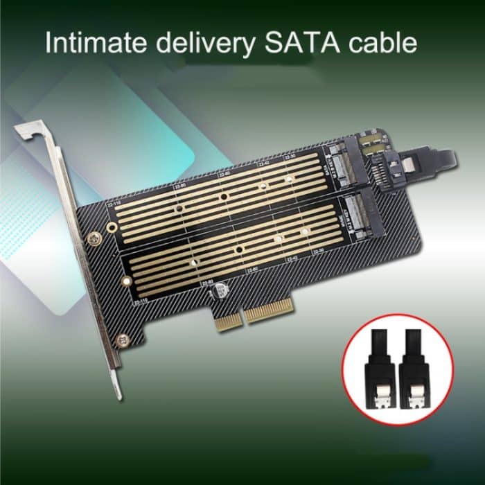 M.2 NVME NGFF SSD zu PCIE SATA Dual Disk Conversion Erweiterungskarte unterstützt MKEY BKEY Verkabelung, PH39 – Bild 3