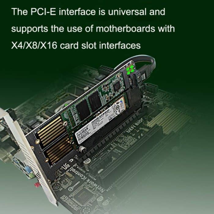 M.2 NVME NGFF SSD zu PCIE SATA Dual Disk Conversion Erweiterungskarte unterstützt MKEY BKEY Verkabelung, PH39 – Bild 5
