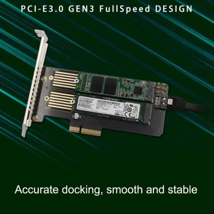 M.2 NVME NGFF SSD zu PCIE SATA Dual Disk Conversion Erweiterungskarte unterstützt MKEY BKEY Verkabelung, PH39 – Bild 6