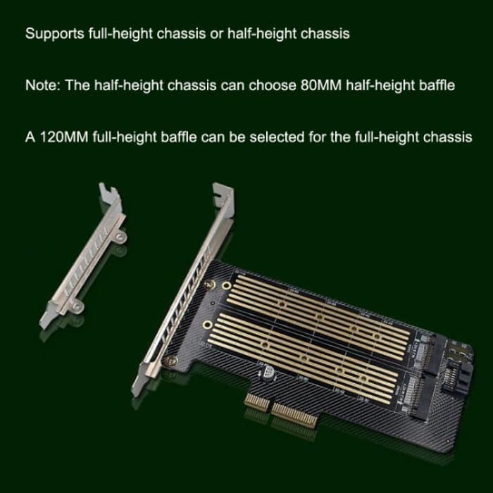 M.2 NVME NGFF SSD zu PCIE SATA Dual Disk Conversion Erweiterungskarte unterstützt MKEY BKEY Verkabelung, PH39 – Bild 8