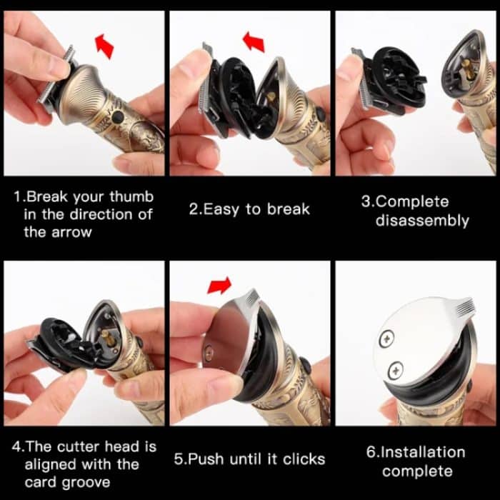 6-in-1-Männer-Multifunktions-Haarschneidemaschine mit Metallkörper, 697 6 In 1 (Bronze), 697 6 In 1 (Silver Gray) – Bild 12