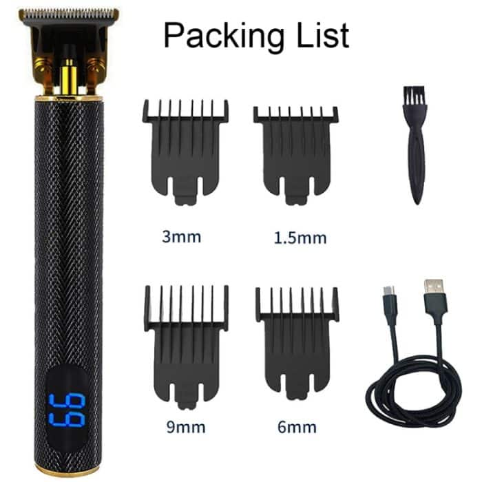 USB wiederaufladbare digitale Anzeige, Gravur, Keramikmesser, elektrischer Haarschneider, Digital Display (Black), Digital Display (Gold), (Digital Display Black), (Digital Display Gold) – Bild 8