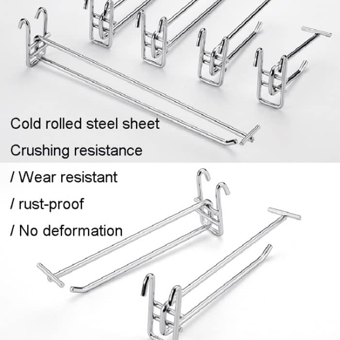 10 Stück Edelstahlfarbener Dual-Line-Meged-Haken, 10cm, 15cm, 20cm, 25cm, 30cm – Bild 4