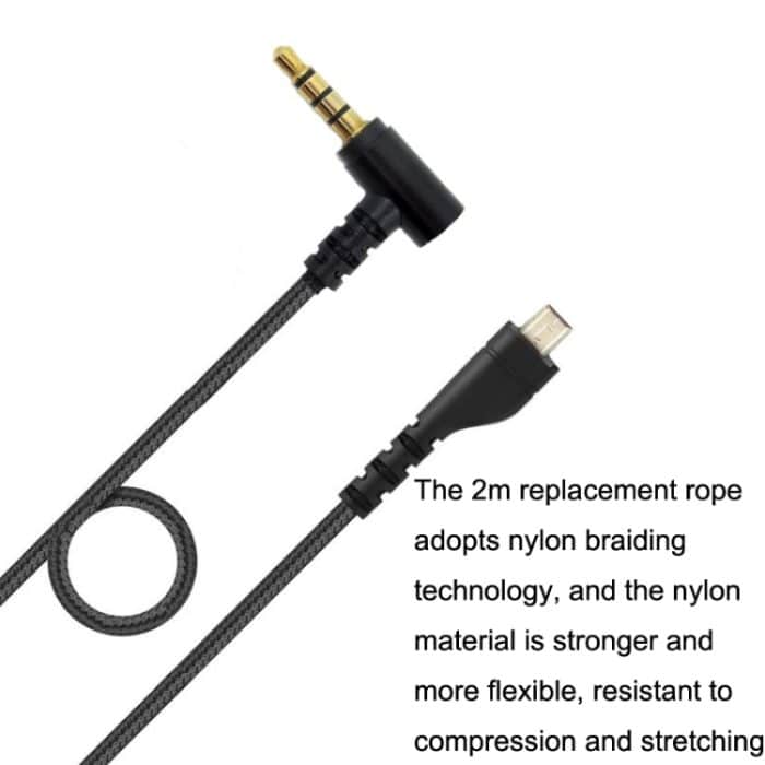 Für SteelSeries Arctis 3 5 7 Pro Nylon-Web-Game-Headset-Kabel, ZS0258 Black, ZS0258 Red – Bild 3