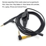 Für BOSE 700 / QC25 / QC35 / OE2 3,5 mm bis 2,5 mm Gaming-Headset-Audiokabel, ZS0213 Black – Bild 4