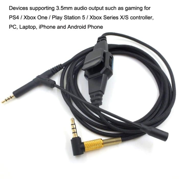 Für BOSE 700 / QC25 / QC35 / OE2 3,5 mm bis 2,5 mm Gaming-Headset-Audiokabel, ZS0213 Black – Bild 4