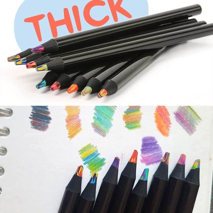 8-in-1-Regenbogenstifte-Set, Holz-Buntstift für Kinder und Erwachsene, Kunstzeichnung – Bild 5