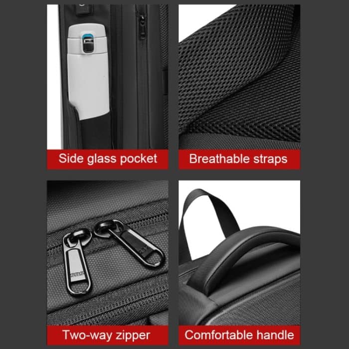 Erweiterbarer Laptop-Rucksack aus EVA-Hartschale mit USB-Anschluss, multifunktionaler Geschäftsreiserucksack – Bild 12