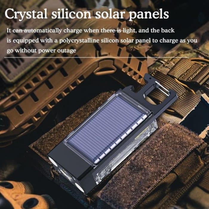 Outdoor Camping Multifunktionale Solar Hervorgehobene Mini Schlüsselanhänger Licht – Bild 5