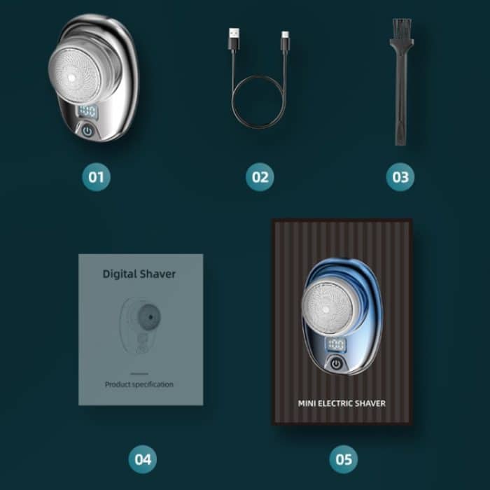 Tragbarer digitaler Rasierer, waschbarer Mini-Elektrorasierer, 2202 – Bild 8