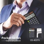 OSALO OS-403TV Mini-Studenten-Desktop-Rechner mit 10-stelligem LCD-Bildschirm und Solar-Doppelstromversorgung – Bild 7