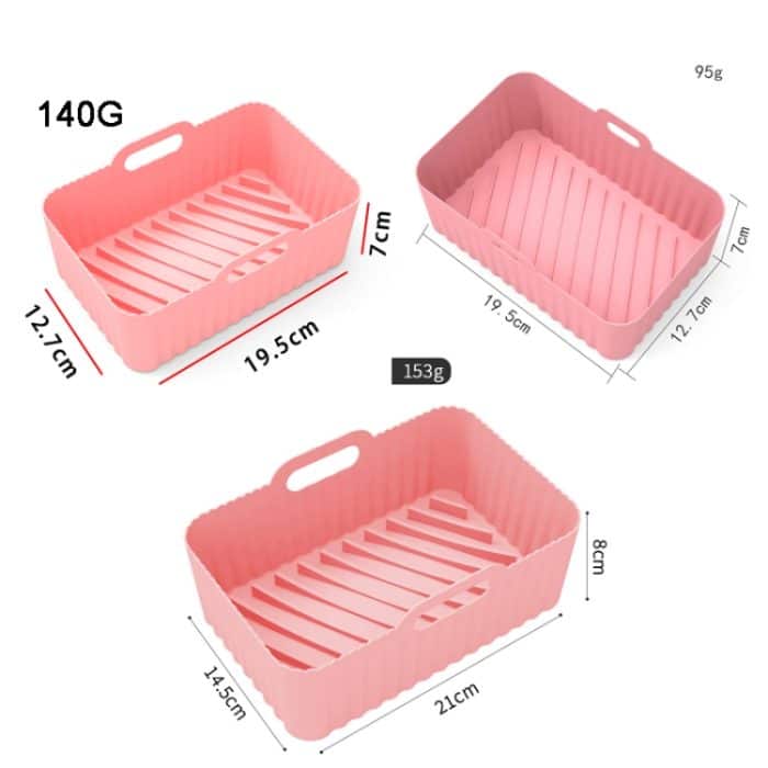 Für Ninja DZ201 Air Fryer Silikon Liner Matte wiederverwendbare Korbschale, Gray Thick Model (140g), Pink Thick Model (140g), Blue Thick Model (140g), Red Thick Model (140g), Black Thick Model (140g), Gray Thin Model (95g), Black Thin Model (95g)... – Bild 3