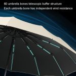 60 Bone Sunny Rain Automatischer Regenschirm mit doppeltem Verwendungszweck, windbeständiger, verstärkter Sonnenschutz, UV-Sonnenschirm, 60 Bones – Bild 7