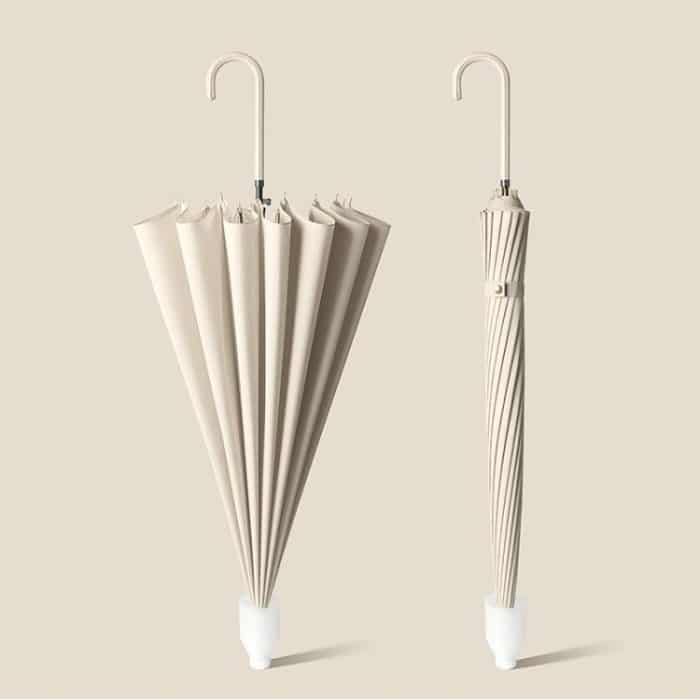 TBD0603806101.jpg 16 Bone Automatik-Regenschirm mit langem Griff, doppelter Verwendungszweck für Sunny und Rain, With Waterproof Cover Beige, With Waterproof Cover Black, With Waterproof Cover Purple, With Waterproof Cover Green, With Waterproof Cover White... – Bild 1