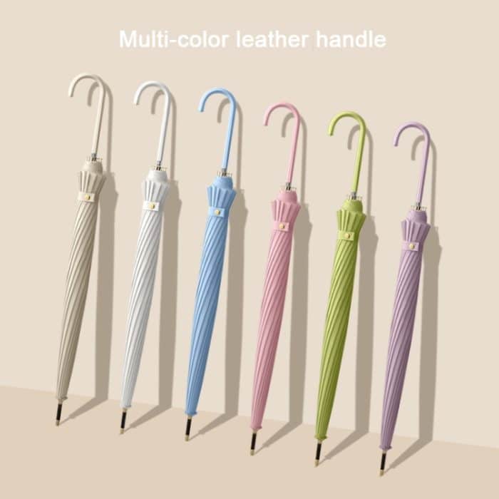 16 Bone Automatik-Regenschirm mit langem Griff, doppelter Verwendungszweck für Sunny und Rain, With Waterproof Cover Beige, With Waterproof Cover Black, With Waterproof Cover Purple, With Waterproof Cover Green, With Waterproof Cover White... – Bild 2