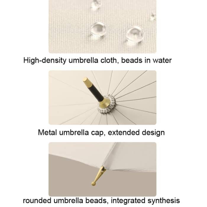 16 Bone Automatik-Regenschirm mit langem Griff, doppelter Verwendungszweck für Sunny und Rain, With Waterproof Cover Beige, With Waterproof Cover Black, With Waterproof Cover Purple, With Waterproof Cover Green, With Waterproof Cover White... – Bild 5