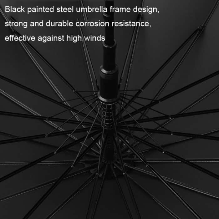 16 Bone Automatik-Regenschirm mit langem Griff, doppelter Verwendungszweck für Sunny und Rain, With Waterproof Cover Beige, With Waterproof Cover Black, With Waterproof Cover Purple, With Waterproof Cover Green, With Waterproof Cover White... – Bild 9