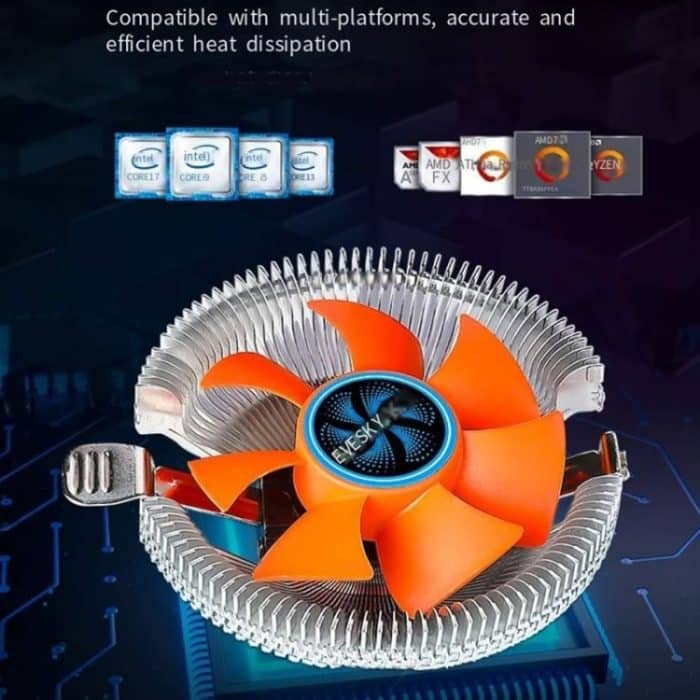 EVESKY Desktop-Computer CPU-Lüfter 1155 775 AMD Universal Mute Down Pressure CPU-Kühler – Bild 7