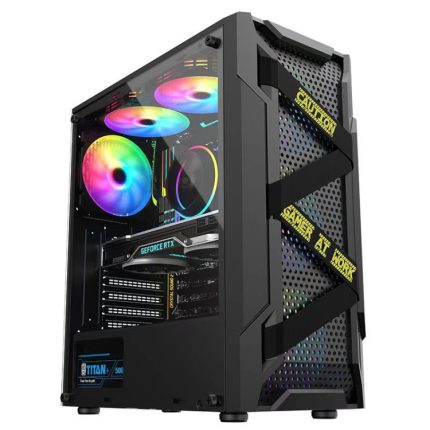 Transparentes ATX-Computergehäuse aus Acryl mit 6 Lüfterpositionen und USB 3.0-Schnittstelle, Black, White